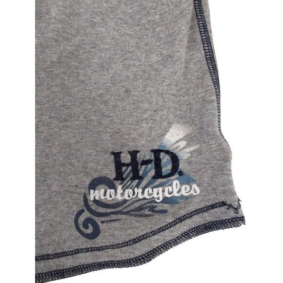 Harley Davidson Hoodie Shirt Womens L Gray Long Sleeve Stretch Motorcycle Biker - Picture 4 of 10